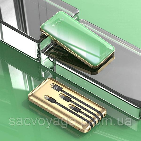 Power bank быстрая зарядка 20000mAh портативный аккумулятор с кабелями Lightning, Type C, Micro, USB 0110102 фото