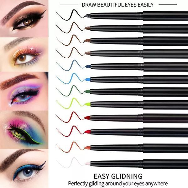 Набір олівців для очей та губ MKNK LINER PENCIL WITHVITAMINE - A&E WATERPROOF 12 кольорів 0401001 фото
