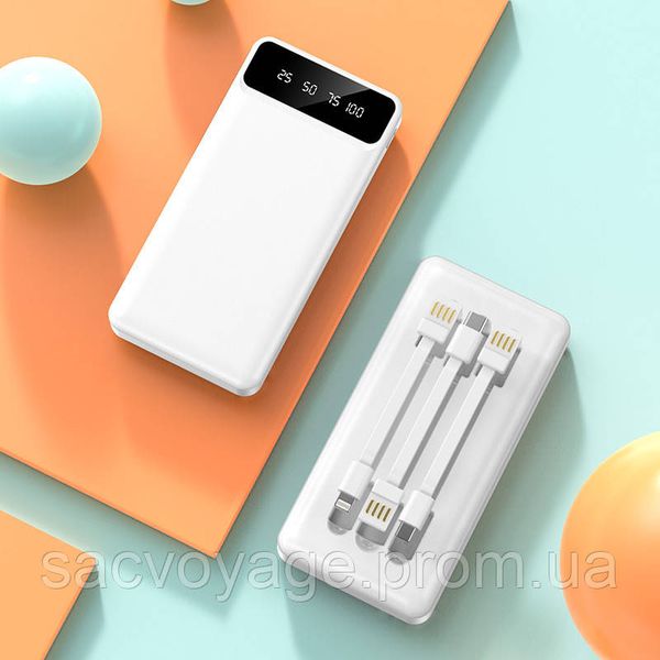 Power bank 20000mAh портативний акумулятор з кабелями Lightning, Type C, Micro, USB 0110103 фото