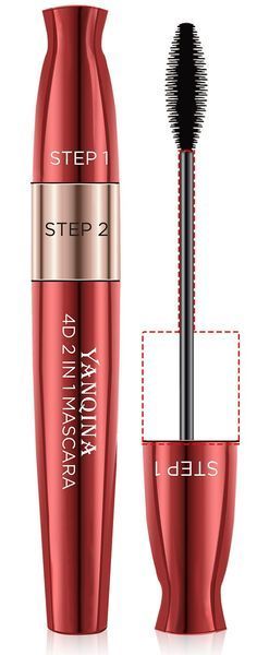 Тушь для ресниц YANQINA 4D 2 in1 Waterproof Mascara Double Effect Mascara 8,5 мл чорная 0402016 фото