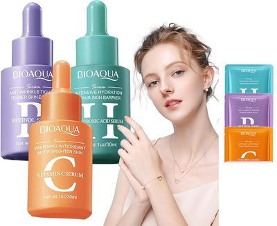 Б'юті бокс з сироваток для обличчя Bioaqua Serum Combination Set 3 шт. по 30мл + 3 тканинні маски 02020410 фото