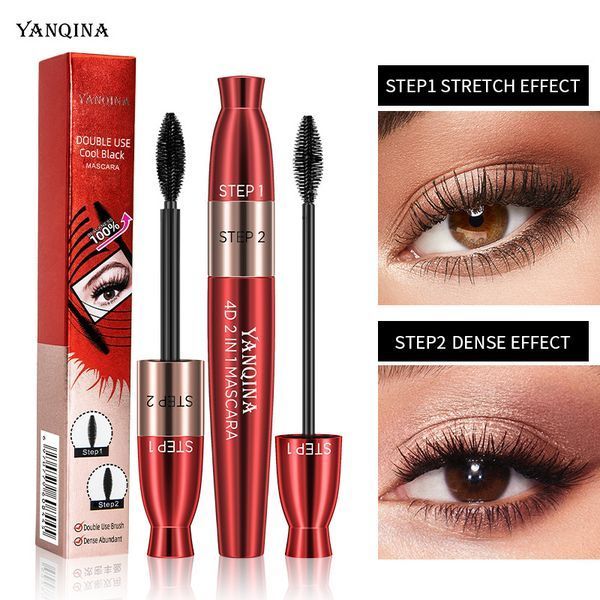 Тушь для ресниц YANQINA 4D 2 in1 Waterproof Mascara Double Effect Mascara 8,5 мл чорная 0402016 фото