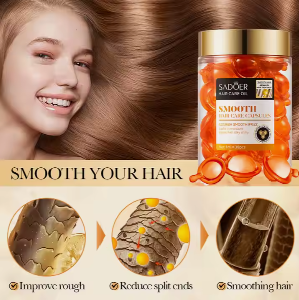 Набір капсули для волосся SADOER Hair Care Argan Oil з олією марокканського горіха жожоба медом та кератину  30 штук 01404015 фото