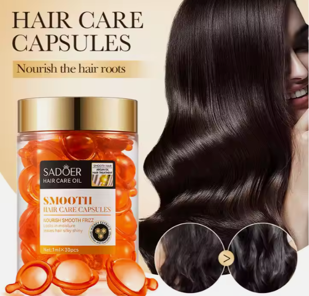 Набір капсули для волосся SADOER Hair Care Argan Oil з олією марокканського горіха жожоба медом та кератину  30 штук 01404015 фото