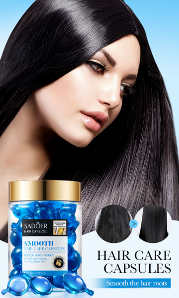 Набір капсули для волосся SADOER Hair Care Argan Oil з олією марокканського горіха жожоба оливи та кератну  30 штук 01404018 фото