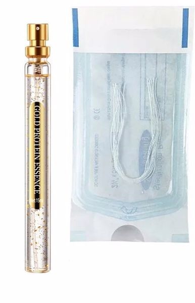 Набор для подтяжки кожи лица сыворотка спрей GOLD PROTEIN ESSENCE 15мл + коллагеновые нити 12 шт. 0203026 фото