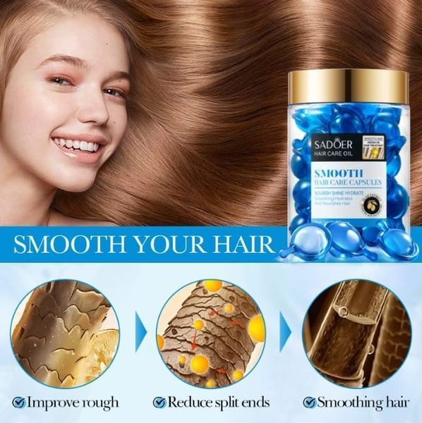 Набір капсули для волосся SADOER Hair Care Argan Oil з олією марокканського горіха жожоба оливи та кератну  30 штук 01404018 фото