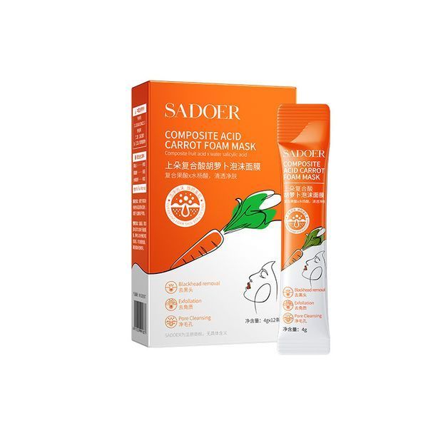 Очищувальна бульбашкова маска з екстрактом моркви Sadoer  compound sour carrot foam mask 1 шт.4мл 0103022 фото