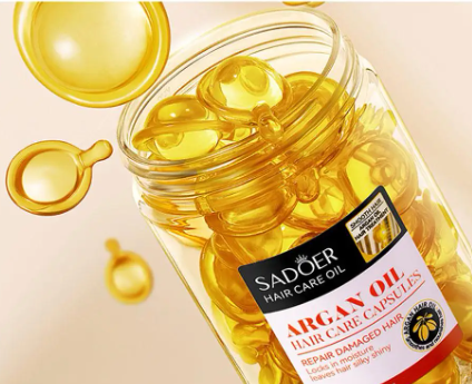 Набір капсули для волосся SADOER Hair Care Argan Oil з олією марокканського горіха жожоба прополісу та кератину  30 штук 01404021 фото