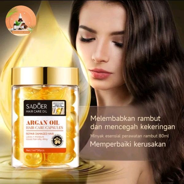 Набір капсули для волосся SADOER Hair Care Argan Oil з олією марокканського горіха жожоба прополісу та кератину  30 штук 01404021 фото