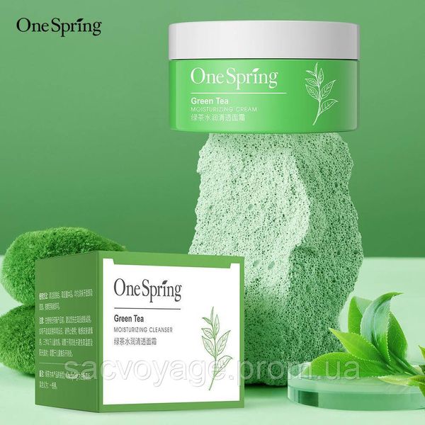 Крем для обличчя OneSpring Green Tea Moisturizing Cream з екстрактом зеленого чаю 50мл 0302025 фото