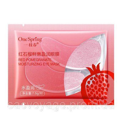 Гідрогелеві патчі для шкіри навколо очей One Spring Red Pomegranate Moisturizing Eye Mask з екстрактом гранату 050002 фото