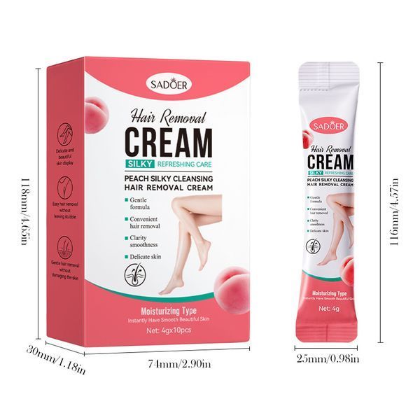 Крем SADOER Hair Removal CREAM SILKY REFRESHING CARE PEACH CLEANSING HAIR REMOVAL 4мл 0140503 фото
