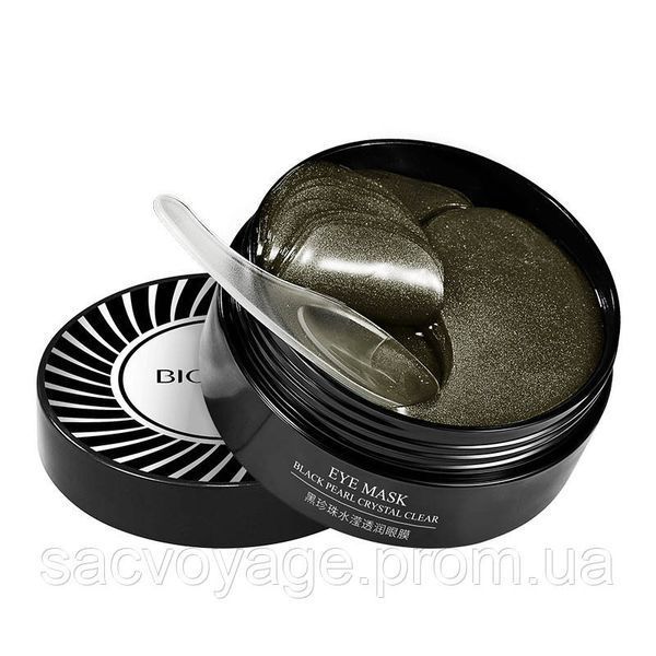 Гідрогелеві патчі під очі з чорним перлами і пептидами Bioaqua Black Pearl Crystal Clear Eye Mask, 60 штук 050104 фото