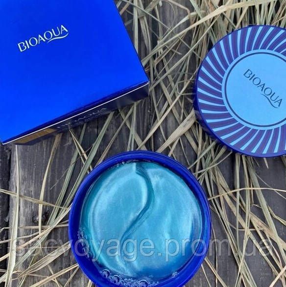Гідрогелеві патчі з колагеном медузи та мідними пептидами Bioaqua Blue Copper Peptide Essence Eye Mask 0501005 фото