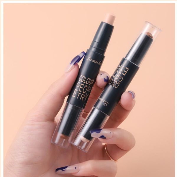 Олівець для контурінгу обличчя двустороній 2 в 1 Lameila colour geomety Contouring Stick тон 01 натуральний 040606 фото