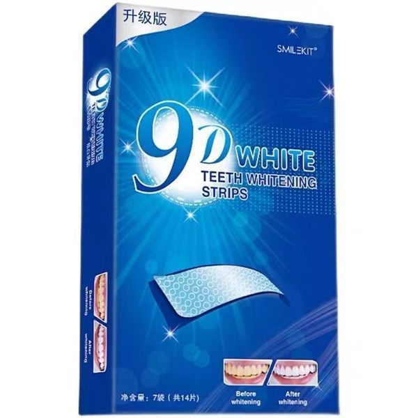 Смужки для відбілювання зубів 9D WHITE Teeth Whitening Strips від зубного нальоту 14 пар 0150202 фото