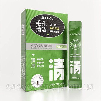 Бульбашкова gvмаска з екстрактом центели Seomou smaii bubble pore cleansing mask 7мл 12штук 0103015 фото