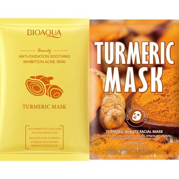 Антиоксидантна маска Bioaqua BIOAQUA Turmeric Anti-Oxidation Soothing Inhibition Acne Skin Facial, 25мл 0102025 фото