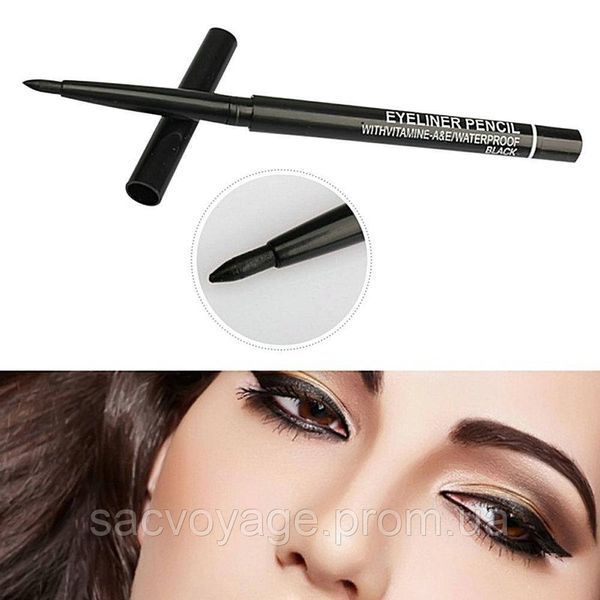 Механический карандаш для глаз Cosmetic pencil в черном корпусе, waterproof, черный 4г 040106 фото