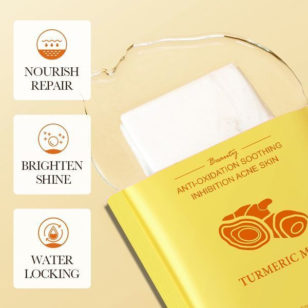 Антиоксидантна маска Bioaqua BIOAQUA Turmeric Anti-Oxidation Soothing Inhibition Acne Skin Facial, 25мл 0102025 фото