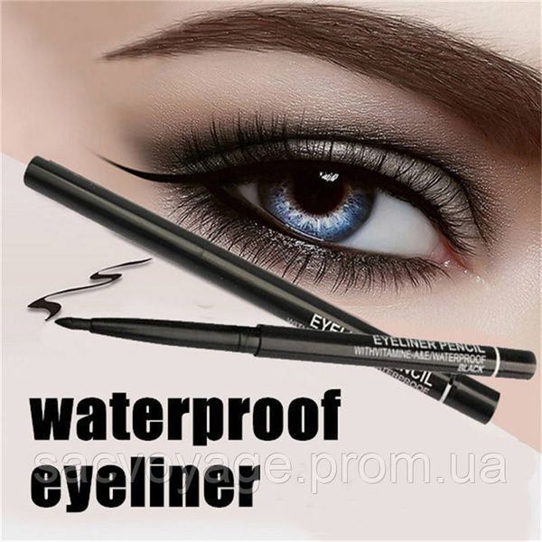 Механический карандаш для глаз Cosmetic pencil в черном корпусе, waterproof, черный 4г 040106 фото