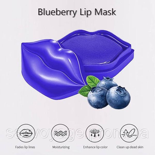 Патчи для губ Bioaqua Blueberry Moisturizing Lip Mask с черникой 20 штук 050205 фото