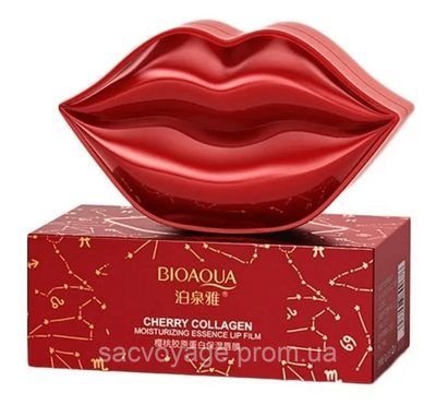 Патчі гідрогелеві для губ з вишнею Bioaqua Cherry Collagen 20 штук 050207 фото