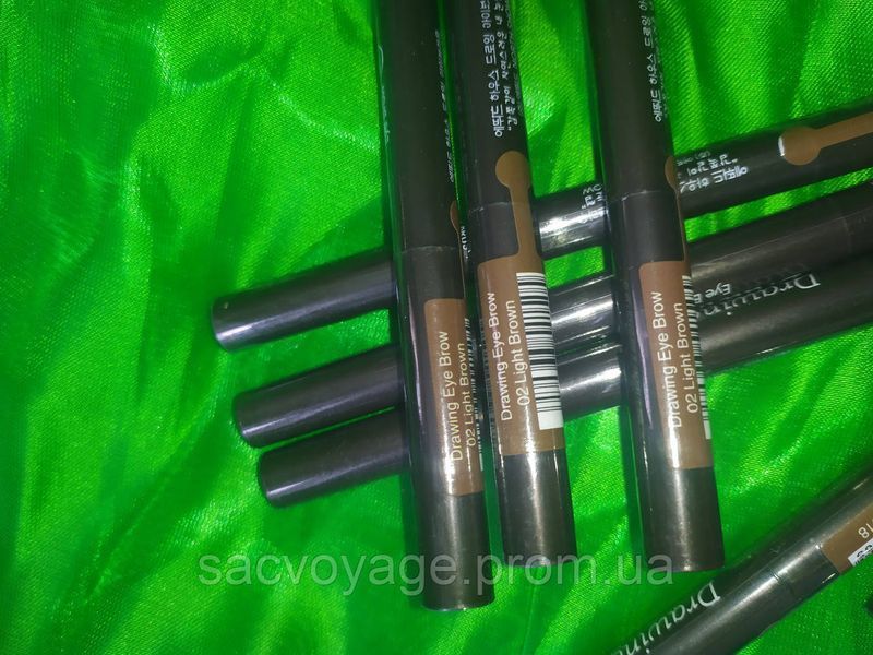 Олівець для брів із щіточкою механічний Drawing Eye Brow, світла кава 02 040109 фото