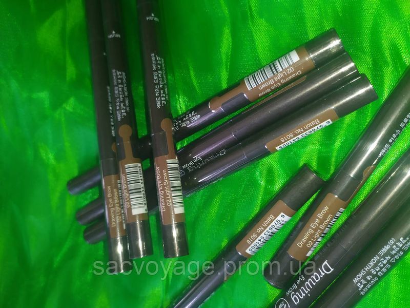 Олівець для брів із щіточкою механічний Drawing Eye Brow, світла кава 02 040109 фото